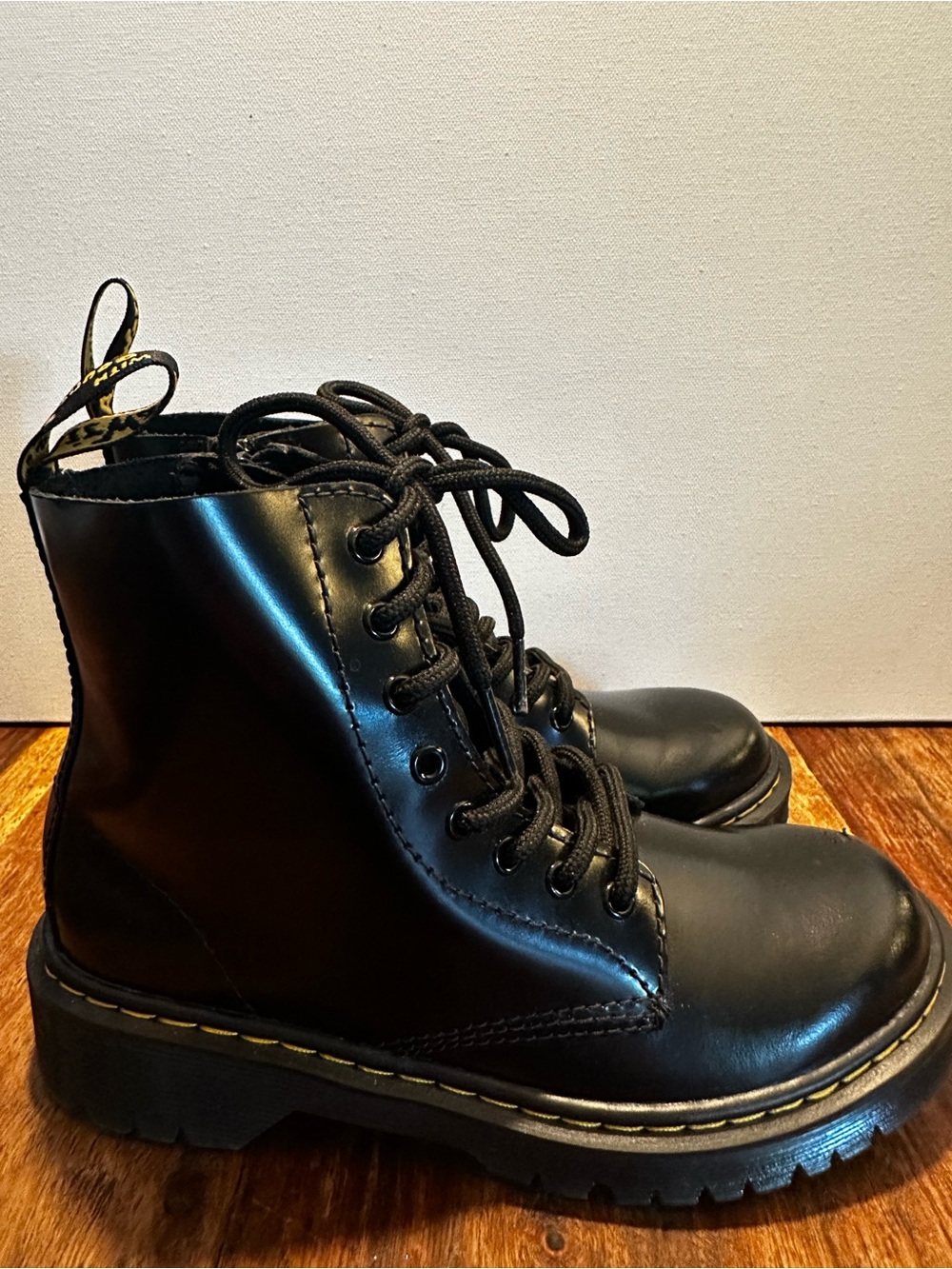 Dr. Martens 1460 Pascal J Black Leather Side Zip Boots Youth Size 2